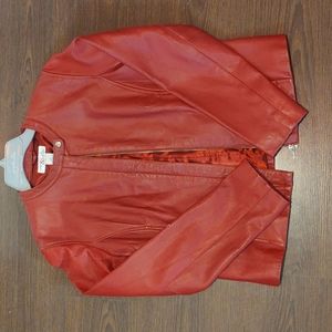 Red genuine leather jacket